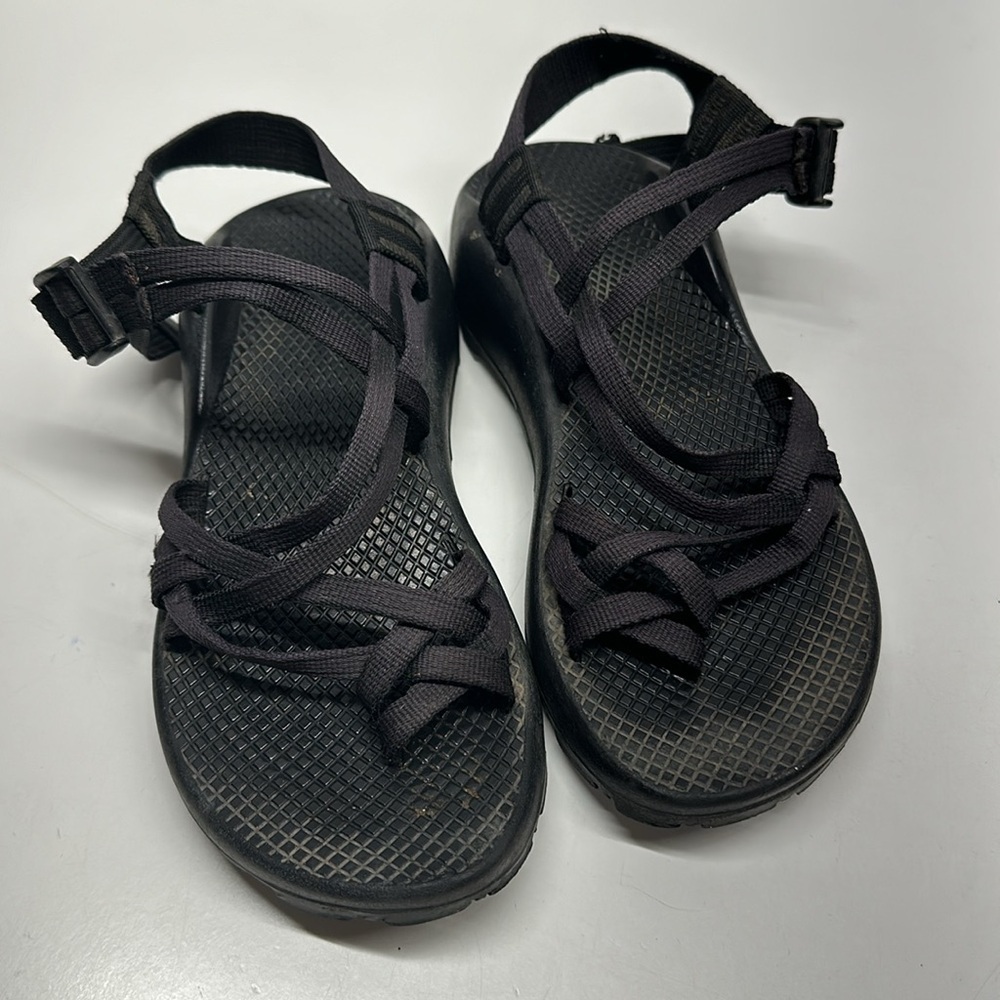 Chaco Sandals Shoes Open Toe Adjustable Strappy Solid Black Women's Size 7